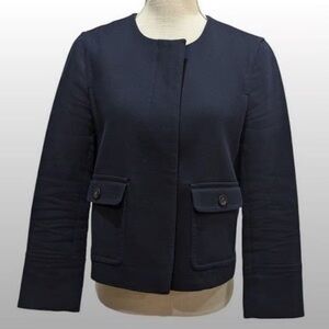 Ann Taylor Cotton Canvas Cropped Jacket Blazer